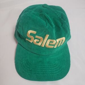 VTG 90'S Green Corduroy Salem Tobacco Advertising Snapback Cap Hat RJR